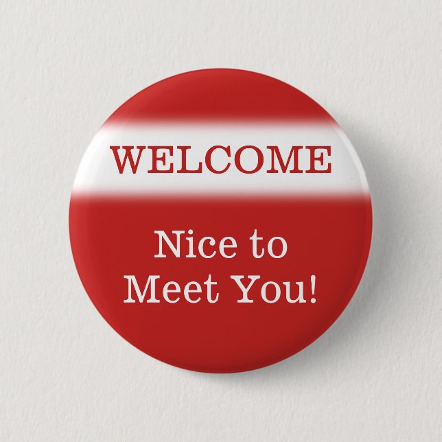 Badge Rond 5 Cm "ACCUEIL" "Nice de vous rencontrer !" Bouton (Devant)