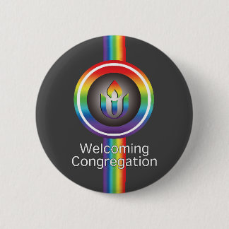 Badge Rond 5 Cm Accueillant Congrégation Universalisme Unitaire