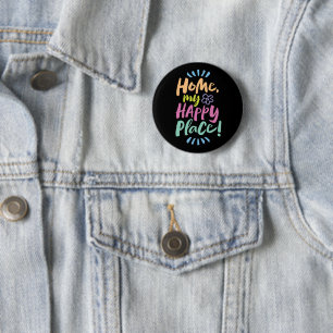 Badge Rond 5 Cm ACCUEILLE mon Happy Place ! Lit D'Apt Cosy - Corps