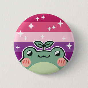 Badge Rond 5 Cm Aceflux LGBT Pride Drapeau Grenouille