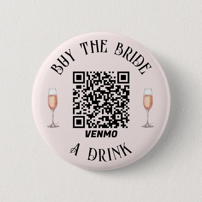 Badge Rond 5 Cm Achat élégant : Offrez un verre à la mariée - Bout (Devant)