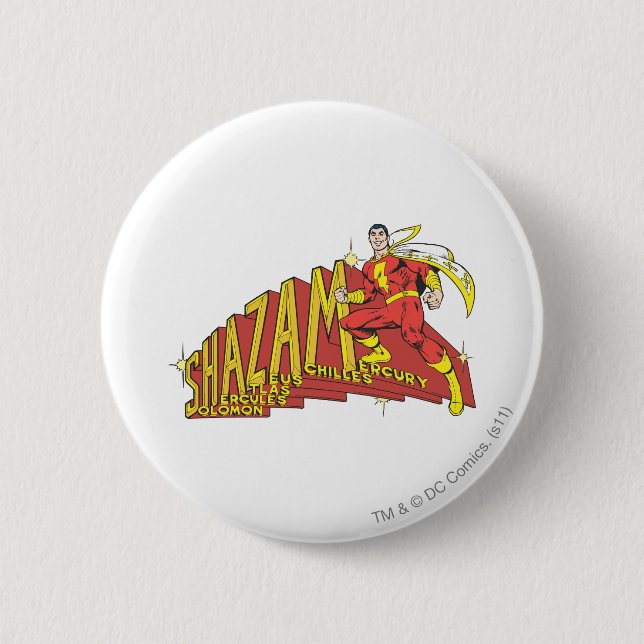 Badge Rond 5 Cm Acronyme de Shazam (Devant)