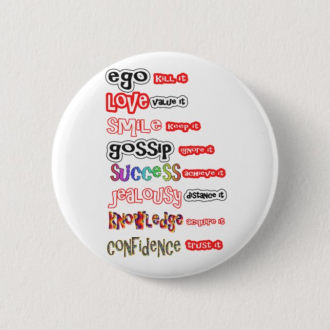 Badge Rond 5 Cm Actif positif et passif négatif (Devant)