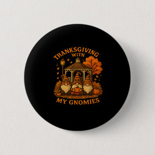 Badge Rond 5 Cm Action de grâce avec mes gnomes récolte d'automne