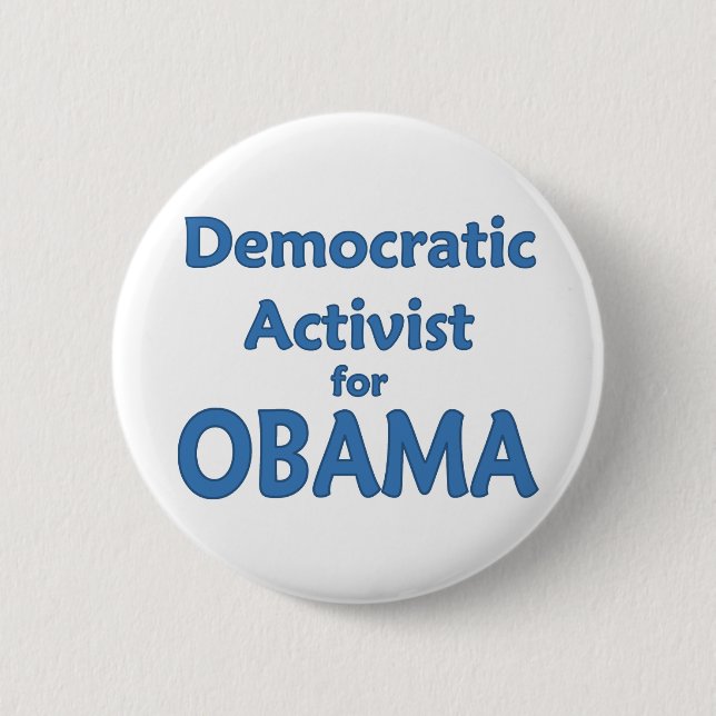 Badge Rond 5 Cm Activiste Democratic pour Obama (Devant)