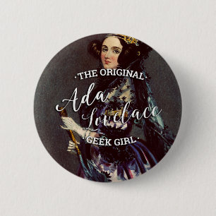 Badge Rond 5 Cm Ada Lovelace - la fille originale de geek