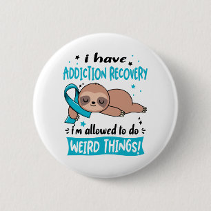 Badge Rond 5 Cm Addiction Recovery Awareness Month Ribbon