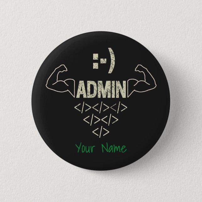 Badge Rond 5 Cm Administrateur Administrateur IT Sysadmin Informat (Devant)