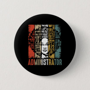 Badge Rond 5 Cm Administrateur Afro African American Black History