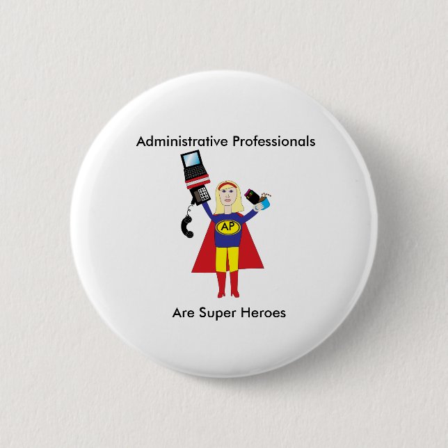 Badge Rond 5 Cm Administratif Professionnel Funny Héros Personnali (Devant)