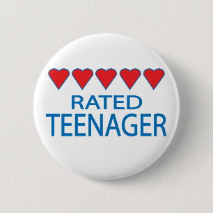 Badge Rond 5 Cm Adolescent aux cinq coeurs