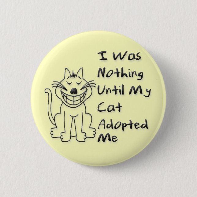 Badge Rond 5 Cm Adopté par un chat (Devant)
