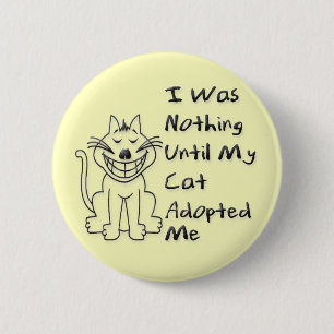 Badge Rond 5 Cm Adopté par un chat
