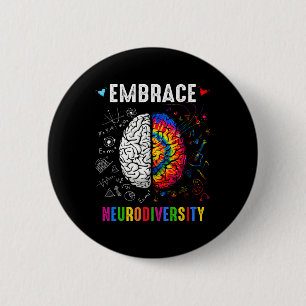 Badge Rond 5 Cm Adopter la Neurodiversité Sensibilisation à l'Auti