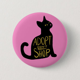 Badge Rond 5 Cm Adopter Ne pas acheter Secourt de chat Feral