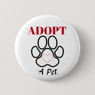 Badge Rond 5 Cm Adopter un animal
