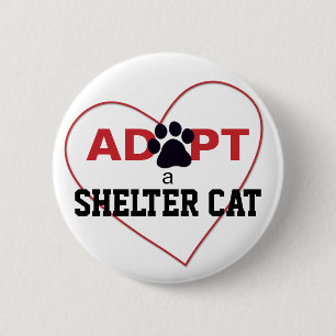Badge Rond 5 Cm Adoptez un chat d'abri