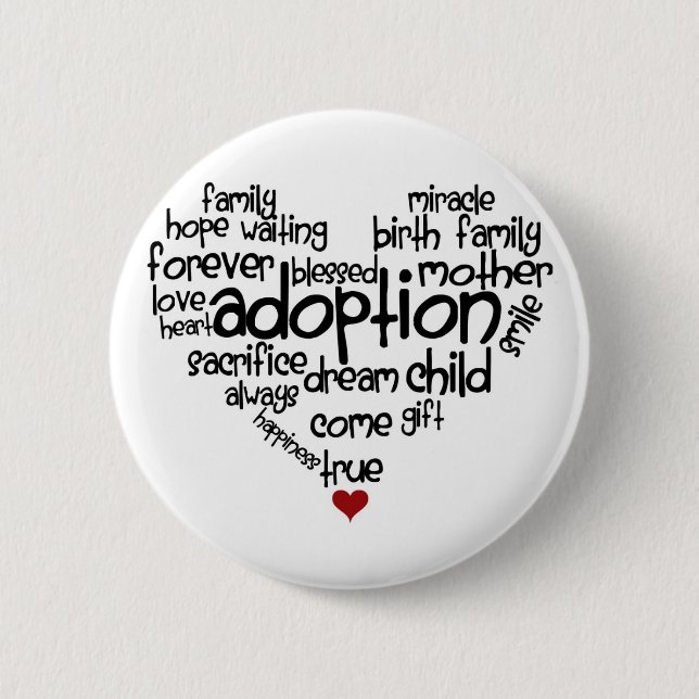 Badge Rond 5 Cm Adoption (Devant)