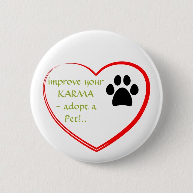 Badge Rond 5 Cm Adoption d'animal familier (Devant)