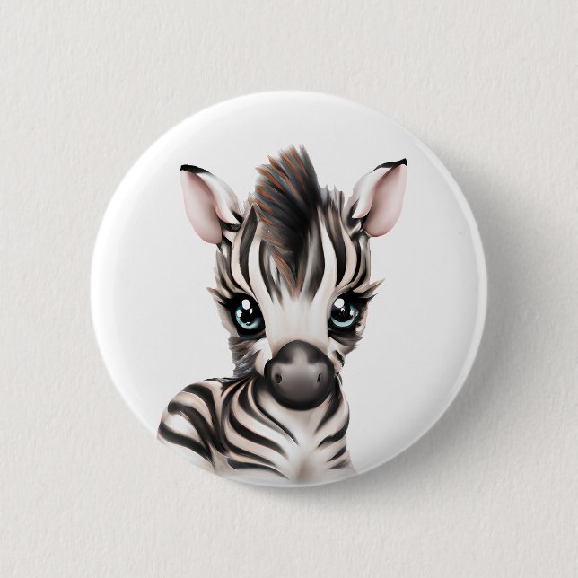Badge Rond 5 Cm adorable bébé Zebra (Devant)