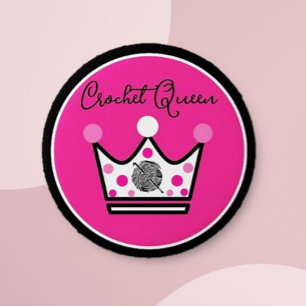 Badge Rond 5 Cm Adorable Crochet cadeau Queen