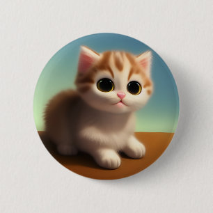 Badge Rond 5 Cm Adorable Kitten