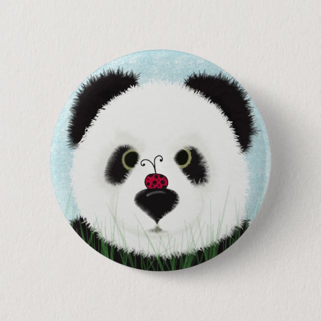 Badge Rond 5 Cm Adorable Ours De Panda (Devant)