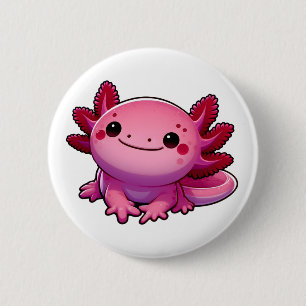 Badge Rond 5 Cm Adorable sourire Axolotl