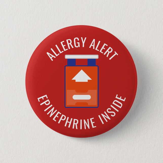 Badge Rond 5 Cm Adrénaline vigilante d'allergie à l'intérieur des (Devant)