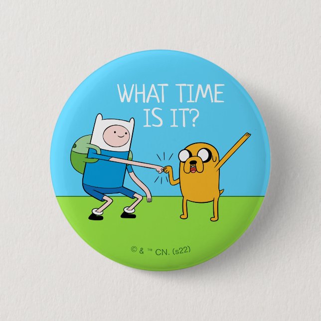 Badge Rond 5 Cm Adventure | Finn & Jake Fist Bump (Devant)