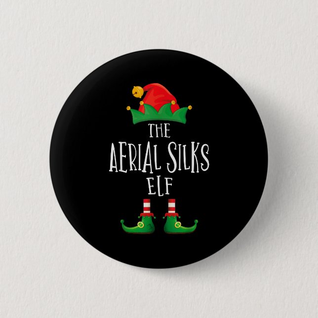 Badge Rond 5 Cm Aerial Silks Elf Shirt Family Matching Pajamas Chr (Devant)