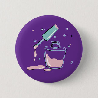 Badge Rond 5 Cm Aesthetic Mystic Pink Nail Polish Bottle