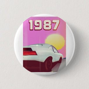 Badge Rond 5 Cm affiche de voiture de sport 1987
