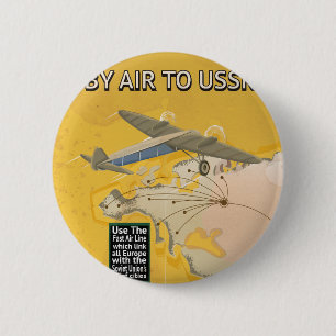 Badge Rond 5 Cm Affiche de voyage vintage soviétique URSS.