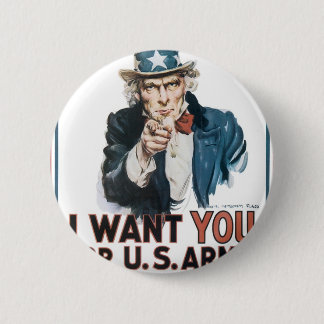 Badge Rond 5 Cm Affiche d'Oncle Sam, Amérique. Je vous veux pour…