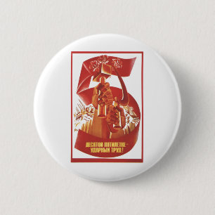 Badge Rond 5 Cm Affiches de propagande d'Union Soviétique de