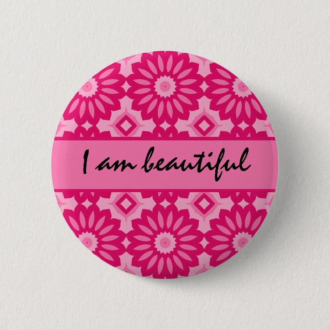 Badge Rond 5 Cm Affirmation affectueuse, je suis beau (Devant)