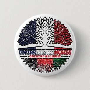Badge Rond 5 Cm Afghanistan drapeau français de l'arbre
