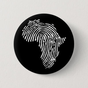 Badge Rond 5 Cm Africa Finger Print, Black Power, African