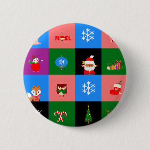 Badge Rond 5 Cm african santa claus colorblock