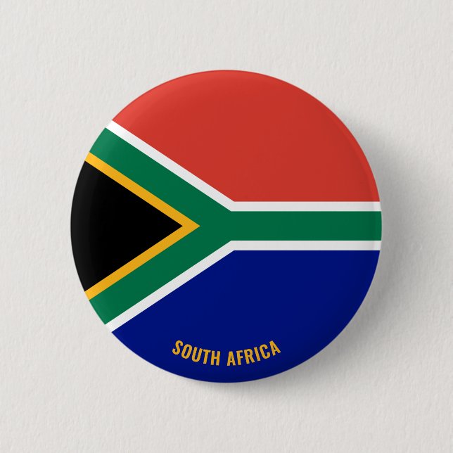 Badge Rond 5 Cm Afrique du Sud Drapeau charmant patriotique (Devant)
