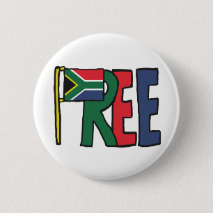 Badge Rond 5 Cm Afrique du Sud libre