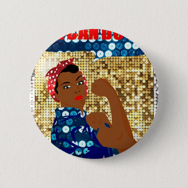 Badge Rond 5 Cm afrique rosie le riveter (Devant)