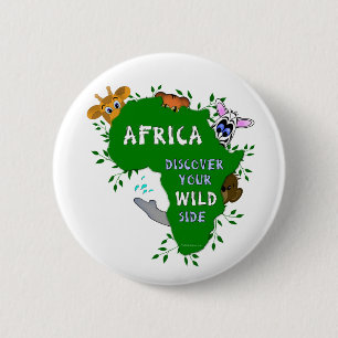 Badge Rond 5 Cm Afrique sauvage