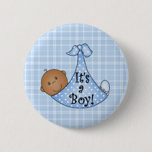 Badge Rond 5 Cm Afro-américain c'est un garçon