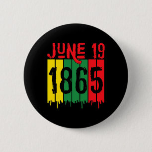 Badge Rond 5 Cm Afro-Américain Juin 19 1865 Junetten