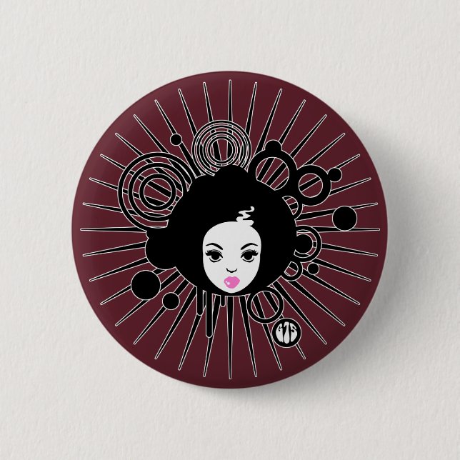Badge Rond 5 Cm Afro Chick (Devant)