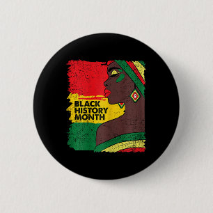 Badge Rond 5 Cm Afro Femme Noir Histoire Mois Couleurs Hommes Femm