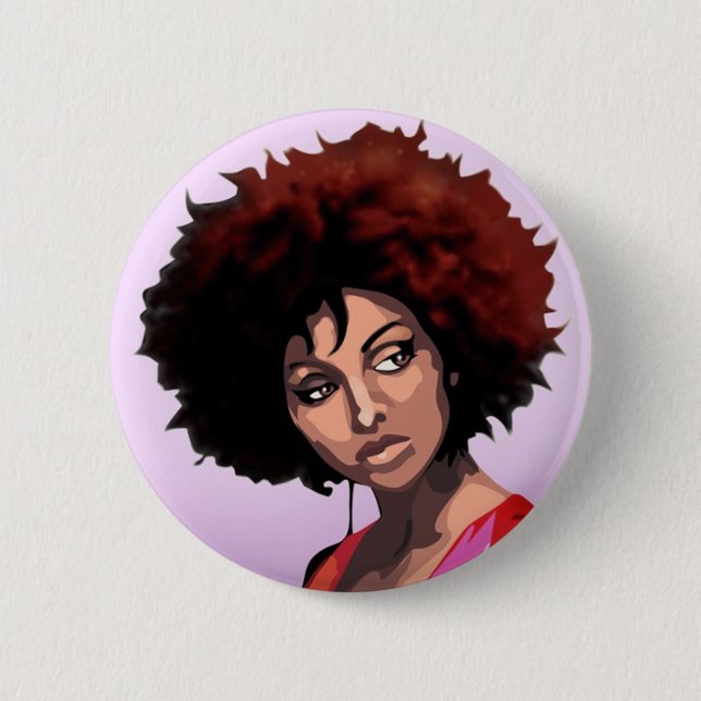 Badge Rond 5 Cm Afro girl (Devant)