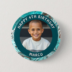 Badge Rond 5 Cm Âge, nom et photo personnalisés Anniversaire